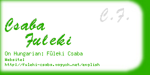 csaba fuleki business card