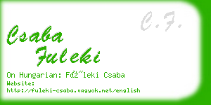 csaba fuleki business card
